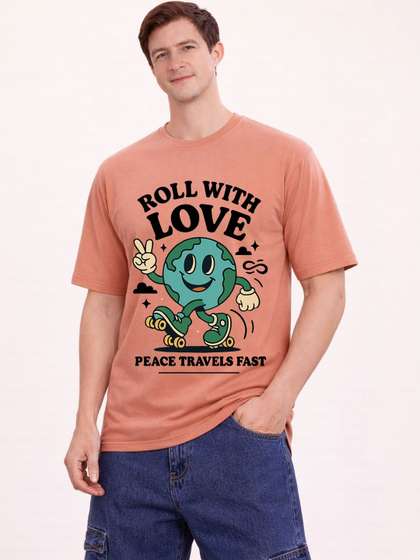 Samyak Wears Men
                        Printed Pure Cotton T-shirt
