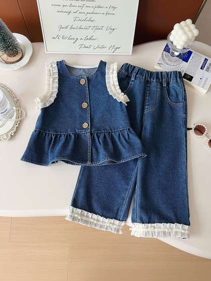 YK Girls Top with
                    Trousers
