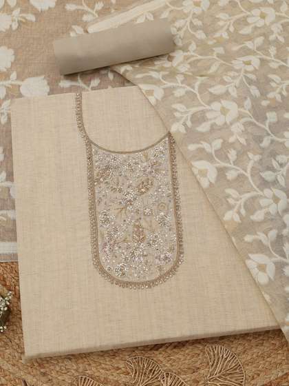 Soch Embroidered
                        Linen Unstitched Dress Material