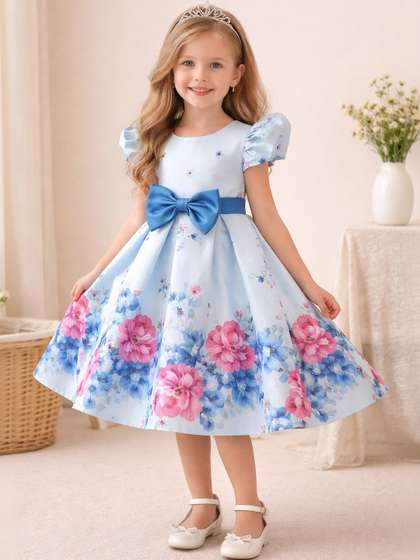 Sparklepop Print Satin
                    Knee Length Dress