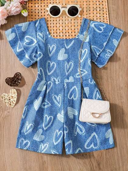 YK Girls Printed Basic
                    Jumpsuit