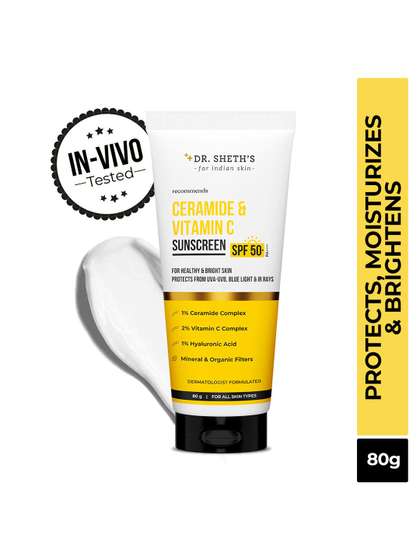 DR. SHETHS Ceramide
                        & Vitamin C Sunscreen SPF 50+ In-Vivo Tested
                        80g