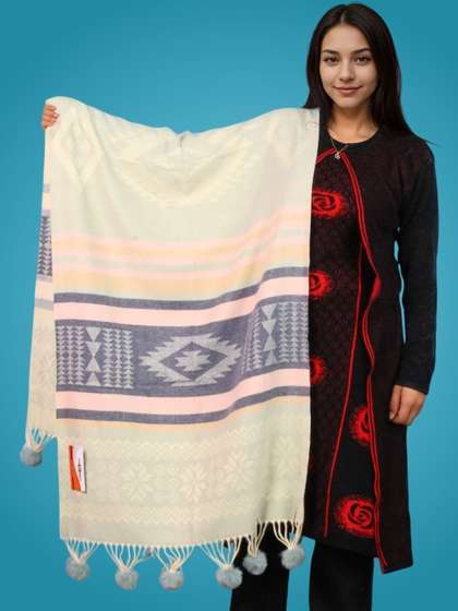 Pick Ur Needs Women
                        Geometric Woven Design Shawl