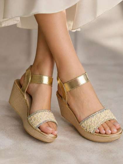SCENTRA
                          Embellished Party Wedge Sandals