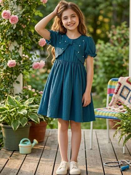 YK Puff Sleeve A-Line
                    Dress