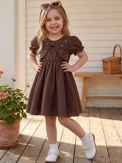 YK Puff Sleeve A-Line
                    Dress