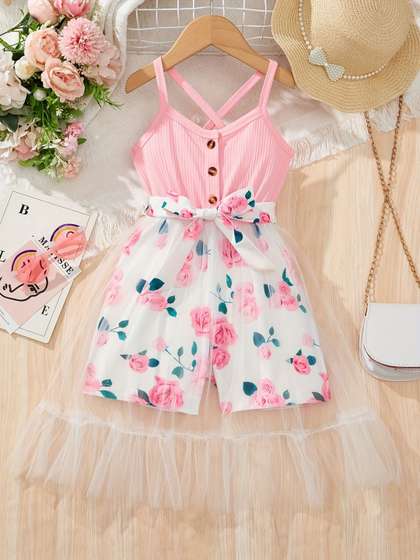 YK Girls Printed Basic
                    Jumpsuit