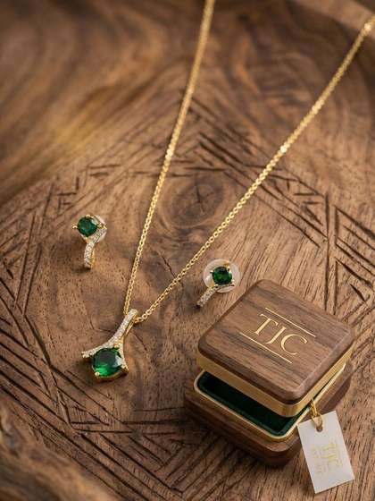TJC Gold-Plated
                    Geometric Pendants with Chains