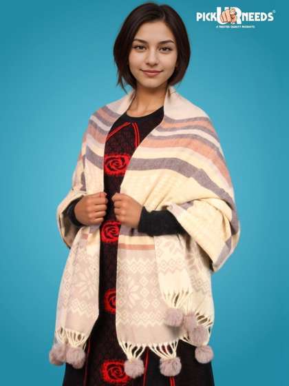 Pick Ur Needs Women
                        Geometric Woven Design Shawl