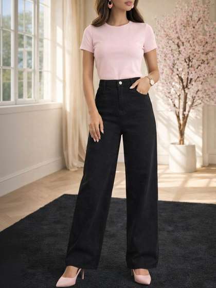 Encrypt Women
                        Straight Fit High-Rise Stretchable Jeans