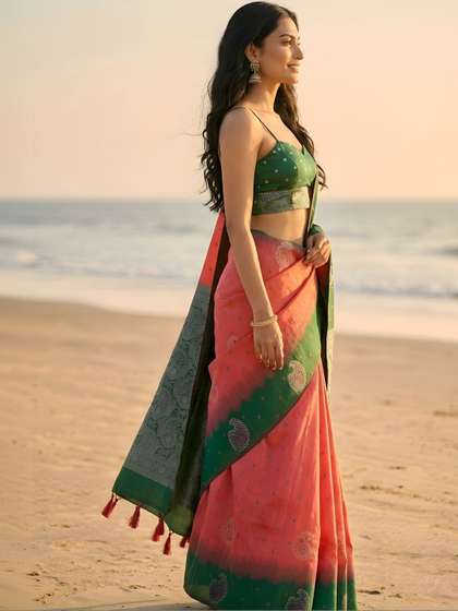 Anouk Paisley Zari
                        Silk Blend Banarasi Saree