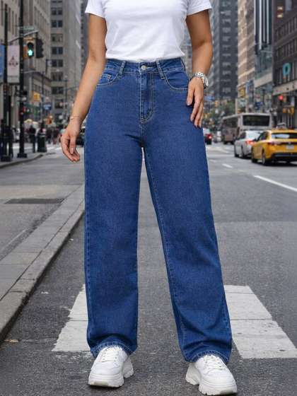 Encrypt Women
                        Straight Fit High-Rise Stretchable Jeans
