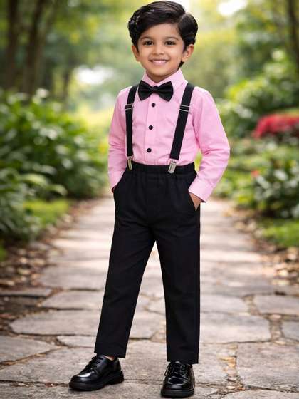 Anika Creation Boys
                    Shirt Collar Shirt With Trousers Bow &
                    Suspenders
