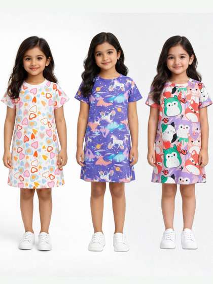 Anthrilo Girls Printed
                    Nightdress