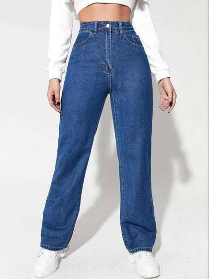 Encrypt Women
                        Straight Fit High-Rise Stretchable Jeans