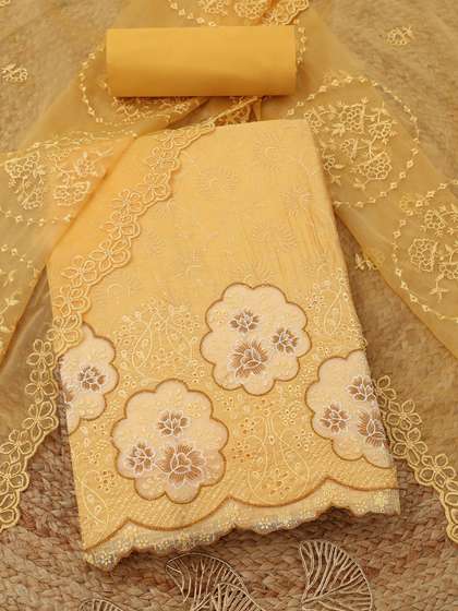 Soch Embroidered
                          Pure Cotton Unstitched Dress Material
