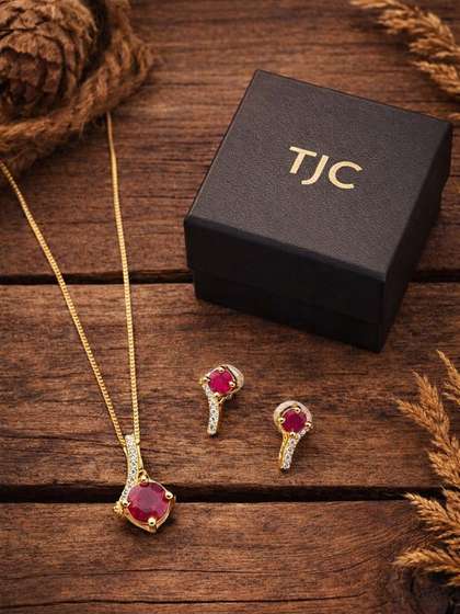 TJC Gold-Plated
                    Geometric Pendants with Chains
