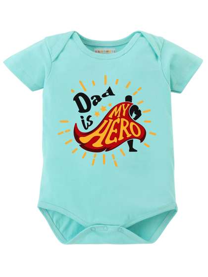 BLUSHES Infants Dad Is
                    My Hero Printed Pure Cotton Knitted Half Sleeve
                    Bodysuits
