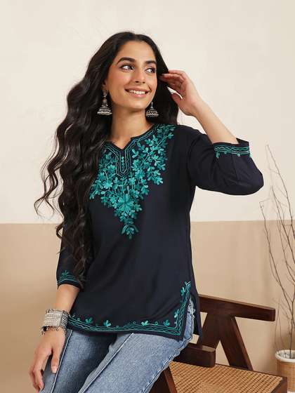 FEMBLISS Floral
                        Embroidered Kurti