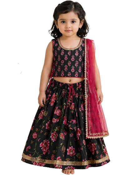 BAESD Girls Printed
                        Ready to Wear Lehenga & Blouse With Dupatta