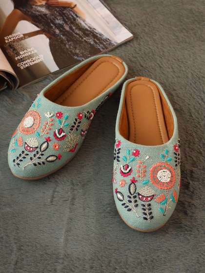 Anouk Women
                        Embellished Party Mules with Embroidered Flats