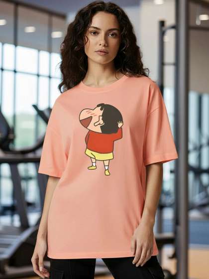 BELTLY Women Printed
                        Drop-Shoulder Sleeves T-shirt