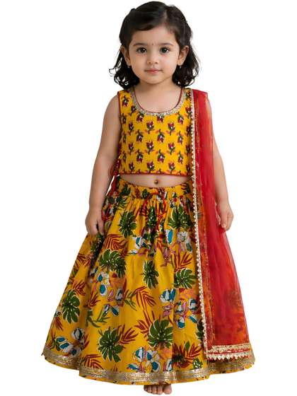 BAESD Girls Printed
                    Ready to Wear Lehenga & Blouse With Dupatta