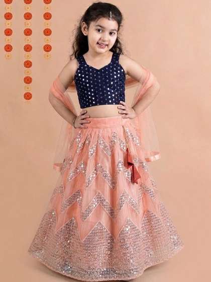 Sainur creation
                        Girls Embellished Sequinned Semi-Stitched
                        Lehenga & Blouse With Dupatta