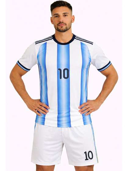 dostitch Men Lionel
                        Messi Striped T-shirt
