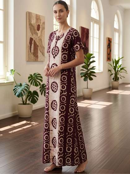 Pallakriti Fabrics
                        Print Kaftan Maxi Dress
