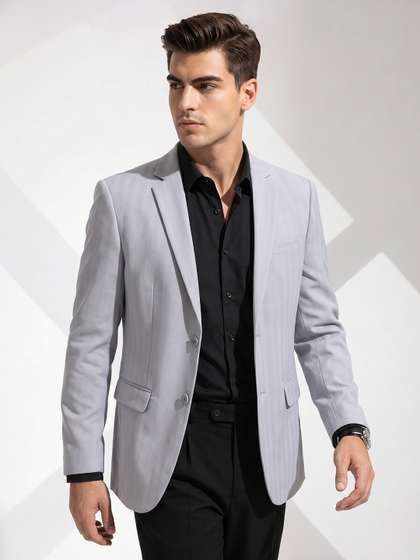 INVICTUS
                        Single-Breasted Notched Lapel Formal Blazer