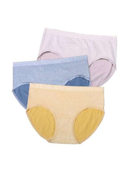 Ramanuja Women Pack of
                      3 Self Design Assorted Cotton Basic Briefs