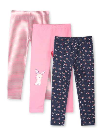 ariel Girls Pack of 3
                    Cotton Printed Ankle Length Leggings