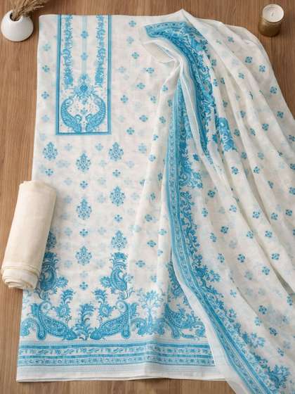 Meena Bazaar Printed
                        Pure Cotton Unstitched Dress Material