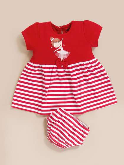 MooNKids Girls
                      Embroidered Fit & Flare Cotton Dress