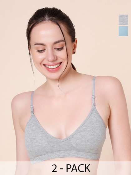 Sillysally Pack of 2
                        Medium Coverage Padded Cotton Bralette