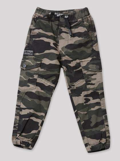 RUFF Boys Camouflage
                    Printed Cargos Trousers