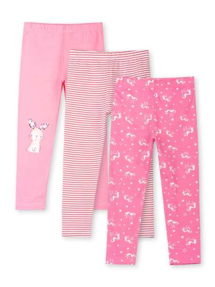 ariel Girls Pack of 3
                    Cotton Printed Ankle Length Leggings
