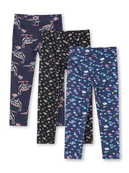 ariel Girls Pack of 3
                    Cotton Printed Ankle Length Leggings