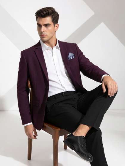 INVICTUS
                          Single-Breasted Notched Lapel Formal Blazer