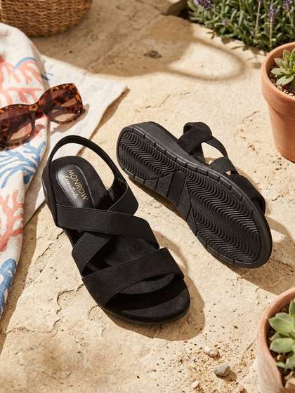 Monrow Black Suede
                        Comfort Sandals