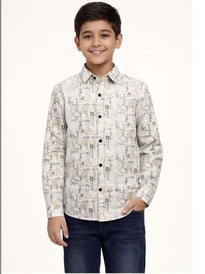 YUDEVO Boys Comfort
                    Printed Casual Shirt