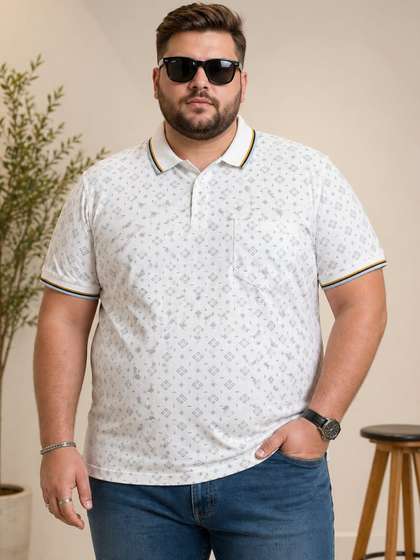 AUSTIVO Men
                          Printed Polo Collar Pockets T-shirt