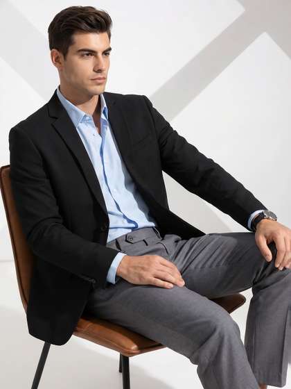 INVICTUS
                      Single-Breasted Notched Lapel Formal Blazer