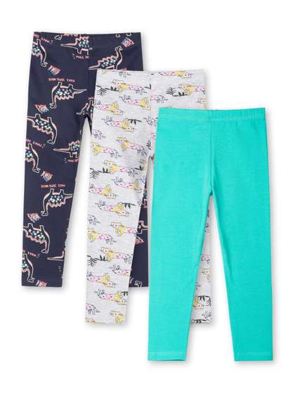 ariel Girls Pack of 3
                    Cotton Printed Ankle Length Leggings