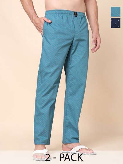 URBAN SCOTTISH Pack
                        of 2 Cotton Lounge Pants