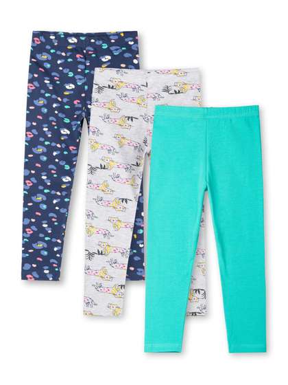 ariel Girls Pack of 3
                    Cotton Printed Ankle Length Leggings