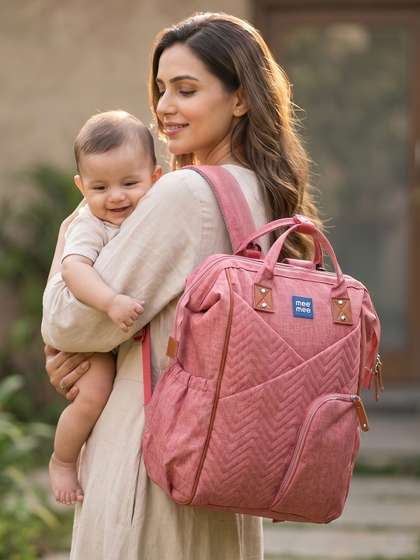MeeMee Unisex Baby
                    Multi-Pocket Diaper Bag Backpack with Insulated
                    Bottle Holder