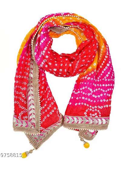 Kuhika Dyed Art Silk
                        Dupatta with Zari
