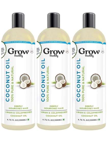 Growbuddy Set Of 3 100%
                    Pure & Natural Coconut Massage Oil - 200 ml
                    Each